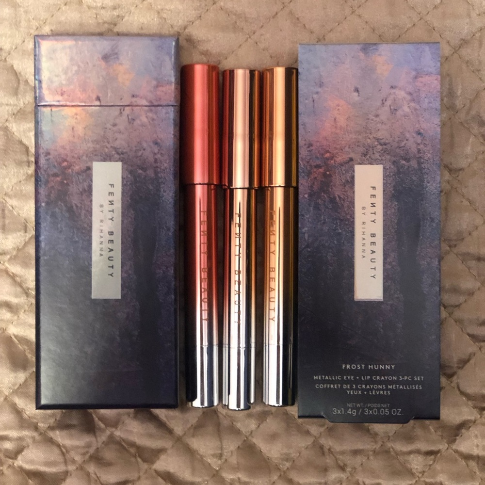 Fenty Beauty Frosted Metal Lipstick 3 piece set